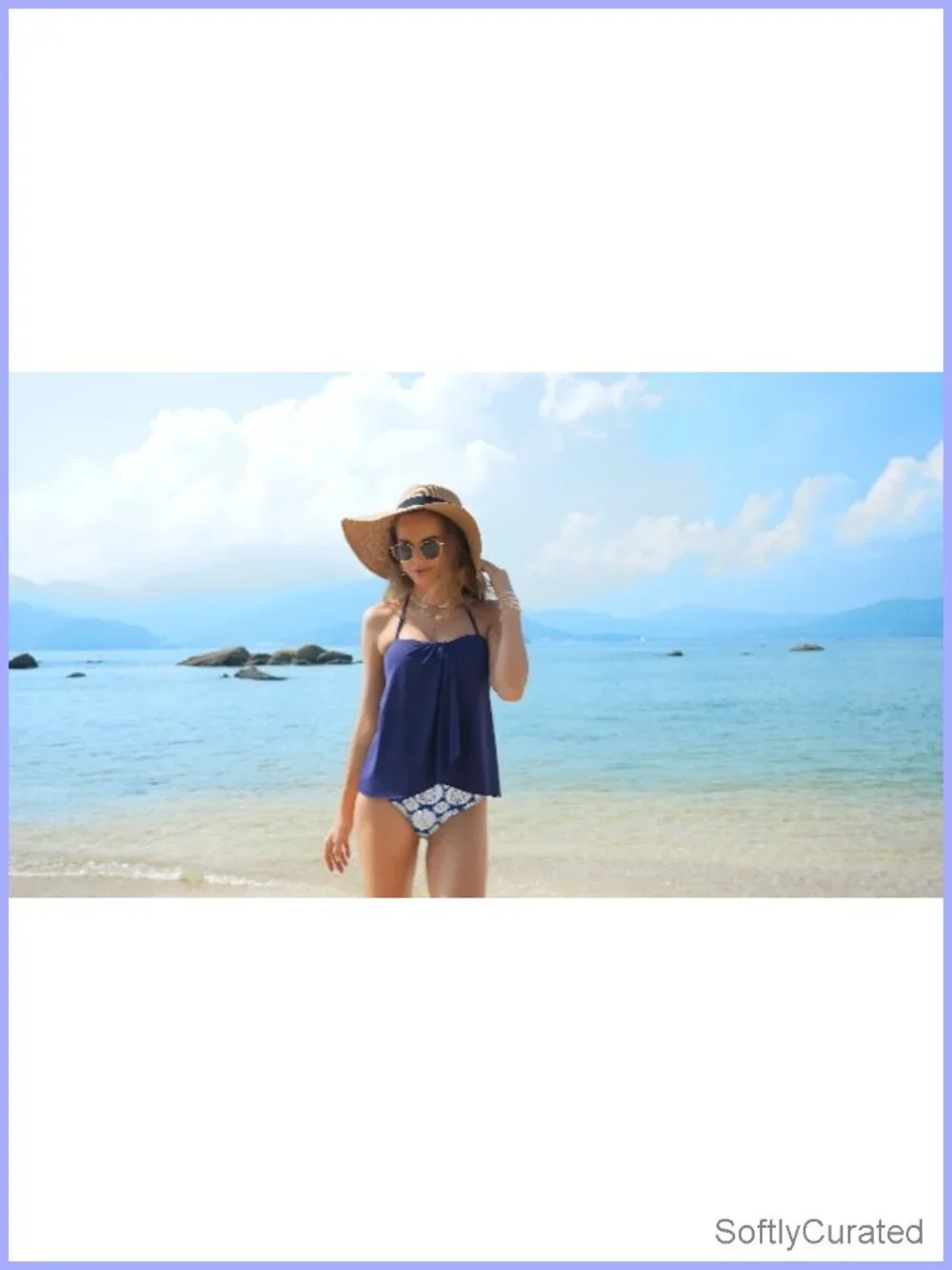 Two Piece Tankini Swimsuit with Tummy Control Flyaway Top
